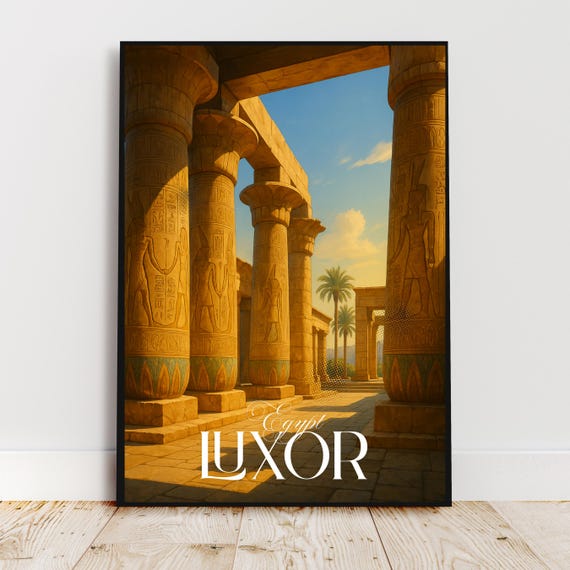 Travel Wall Art Luxor Egypt Africa Karnak Temple Modern Poster Gift Print