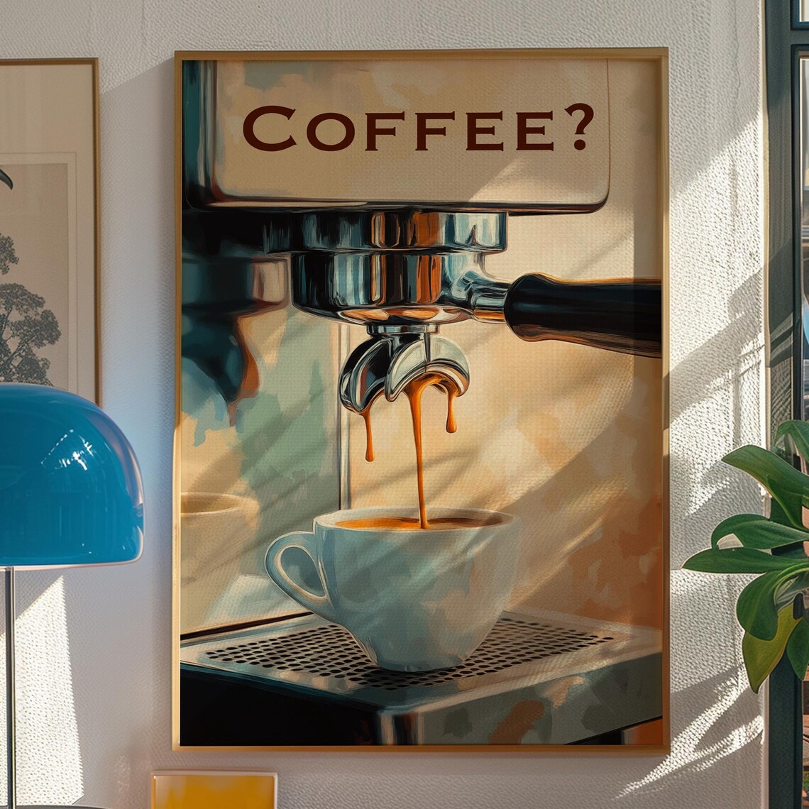 Coffee Poster Modern Kitchen Art, Matisse-Inspired