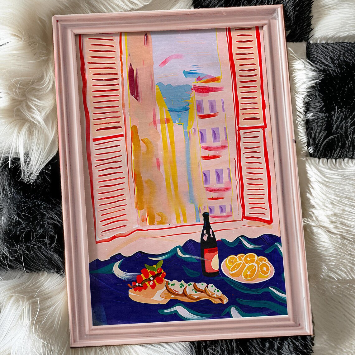 Pink Wall Art Kitchen Wall Decor Trendy Art Prints Dopamine Decor Trippy Poster Matisse Wall Print Summer Poster Maximalist Poster