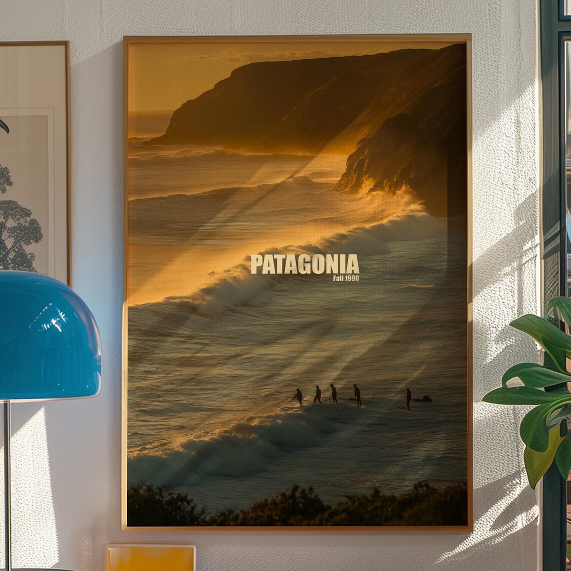 Patagonia Surf Adventure, Vintage Surf Travel Poster