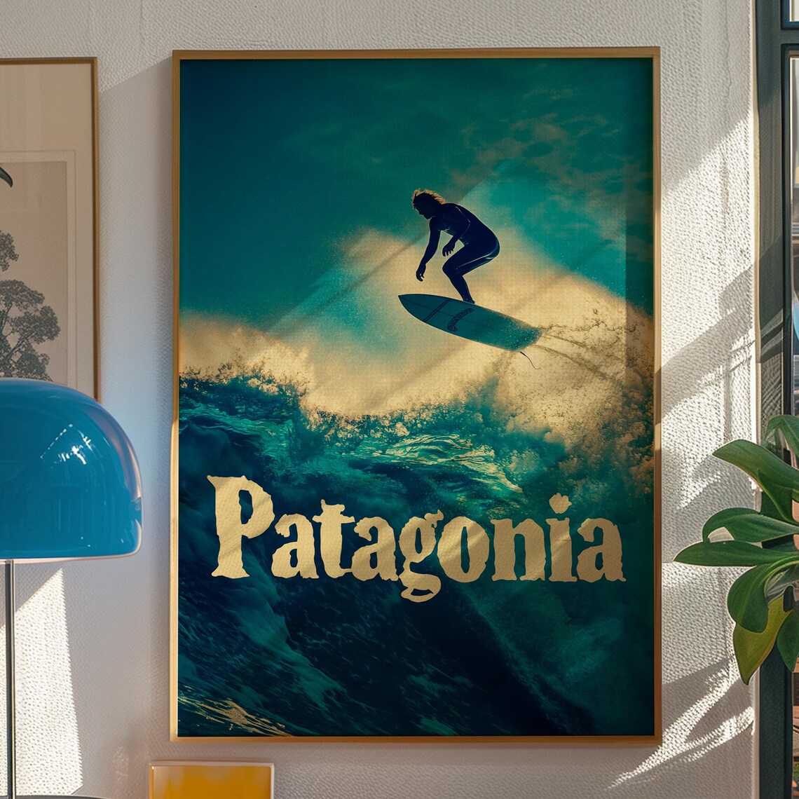 Patagonia Surf Adventure Vintage Travel Poster