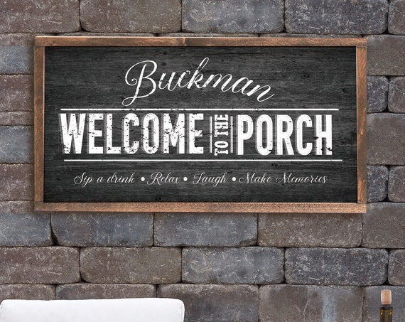 Personalized Welcome to the Porch Family Name Barnwood Poster