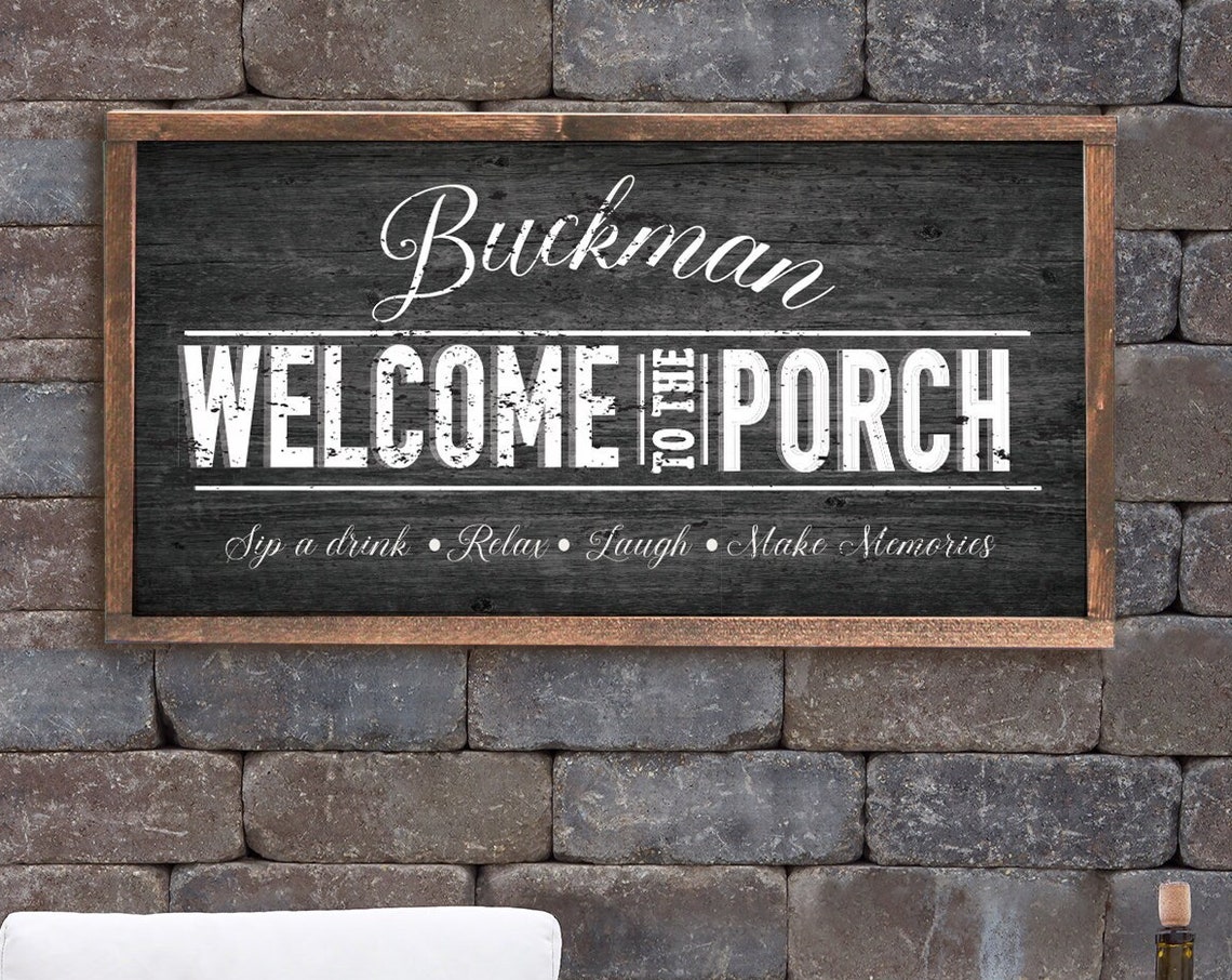 Personalized Welcome to the Porch Family Name Barnwood Poster