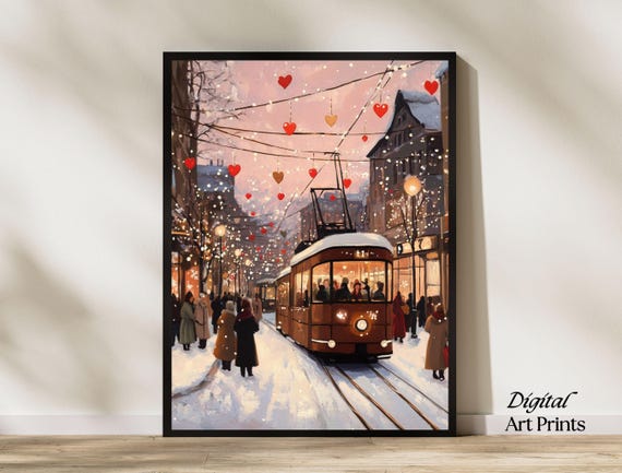 Retro Valentines Day Wall Art Cute Valentines Day Art Valentines Day Painting Romantic