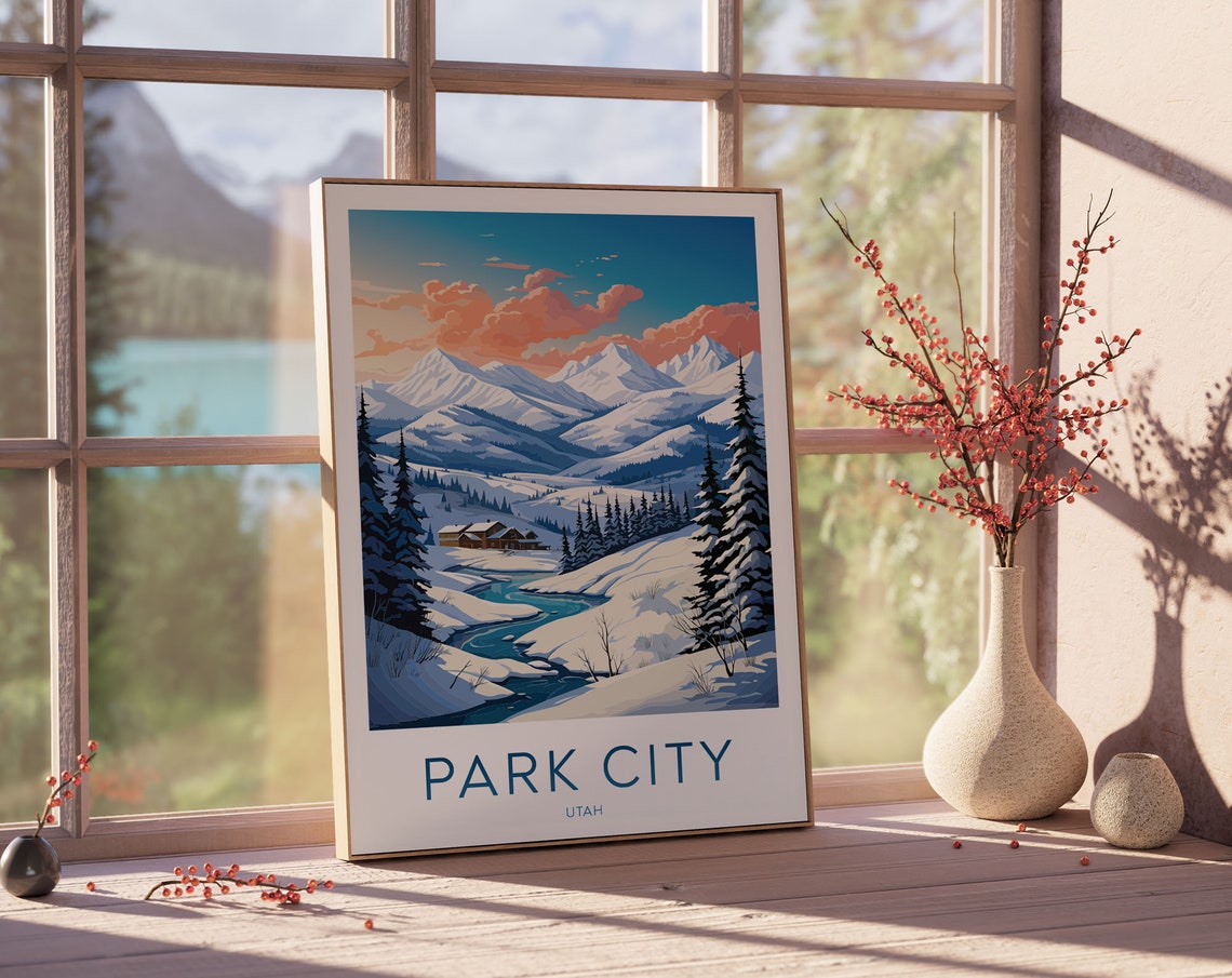 Park City Travel Print Park City Wall Art Park City Art Office Decor Park City Gifts Ideas Utah Poster Park City Poster Print 133 - Image 2
