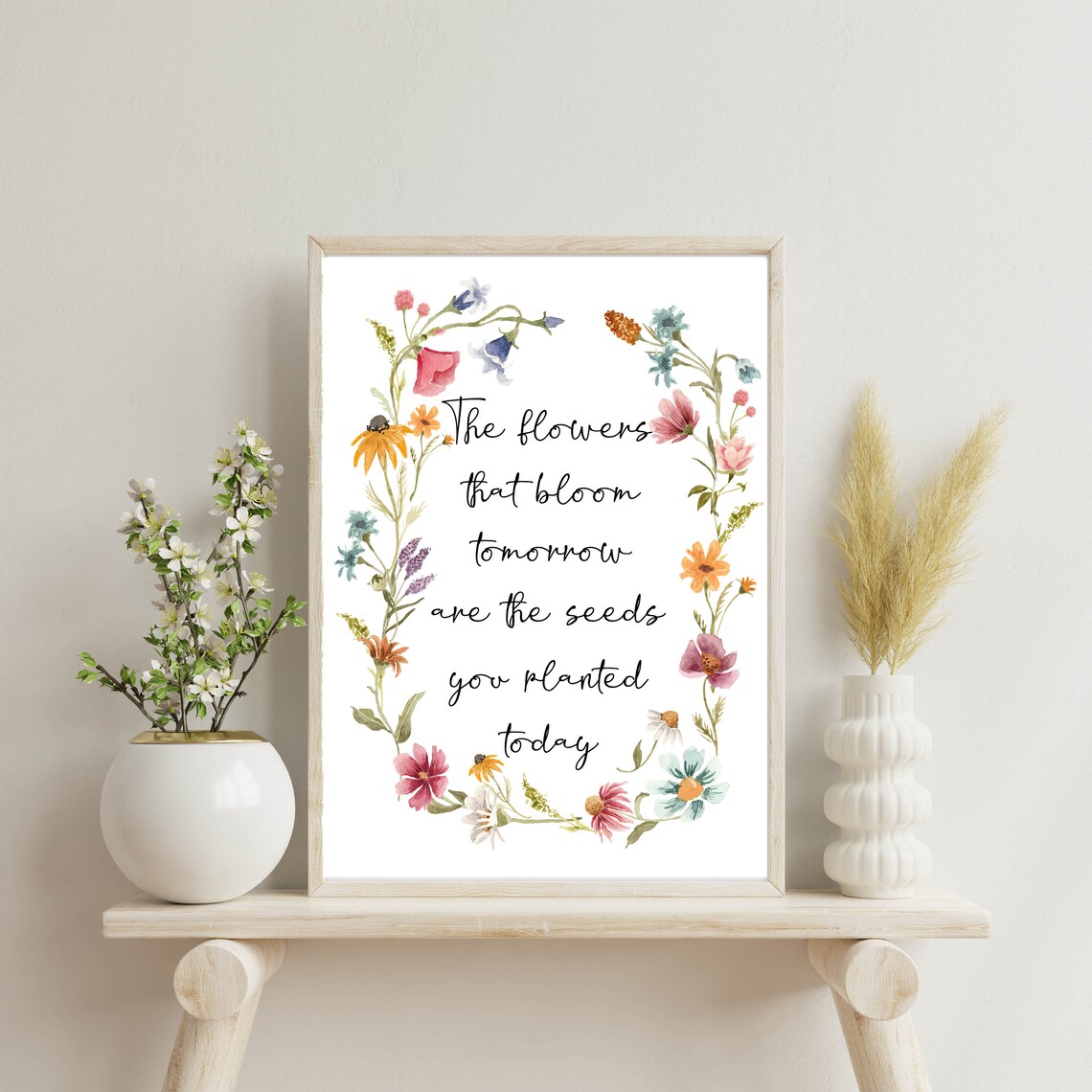 The Flowers That Bloom Tomorrow Quote Art Print, Wildflower - Image 7