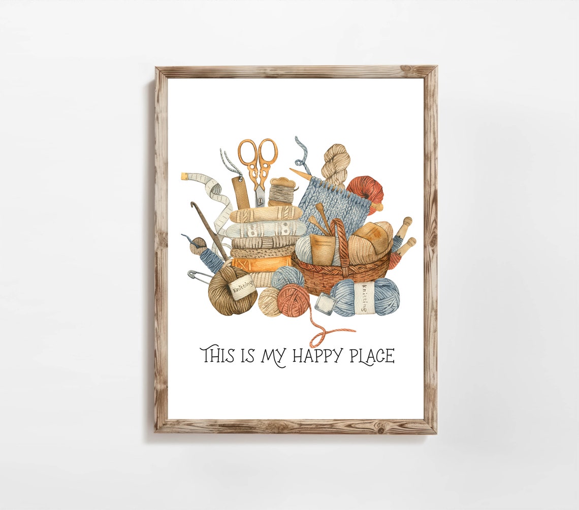 This Is My Happy Place Knitting Supplies Craft Room Quote Wall Poster - Image 3