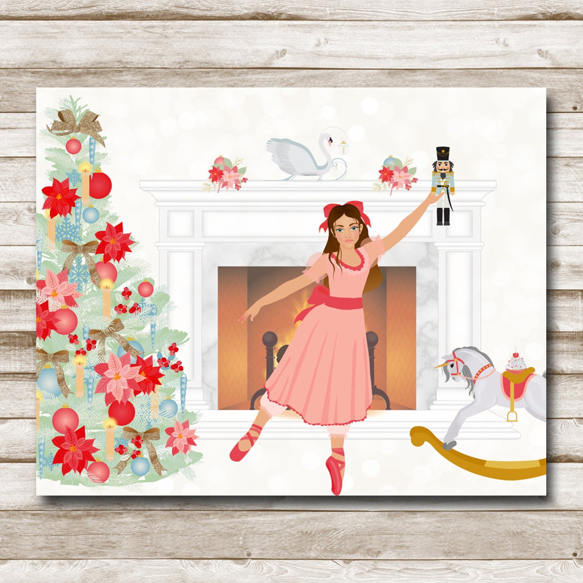 Nutcracker Ballet Clara Pink Dress Christmas Dancer Holiday Poster - Image 4