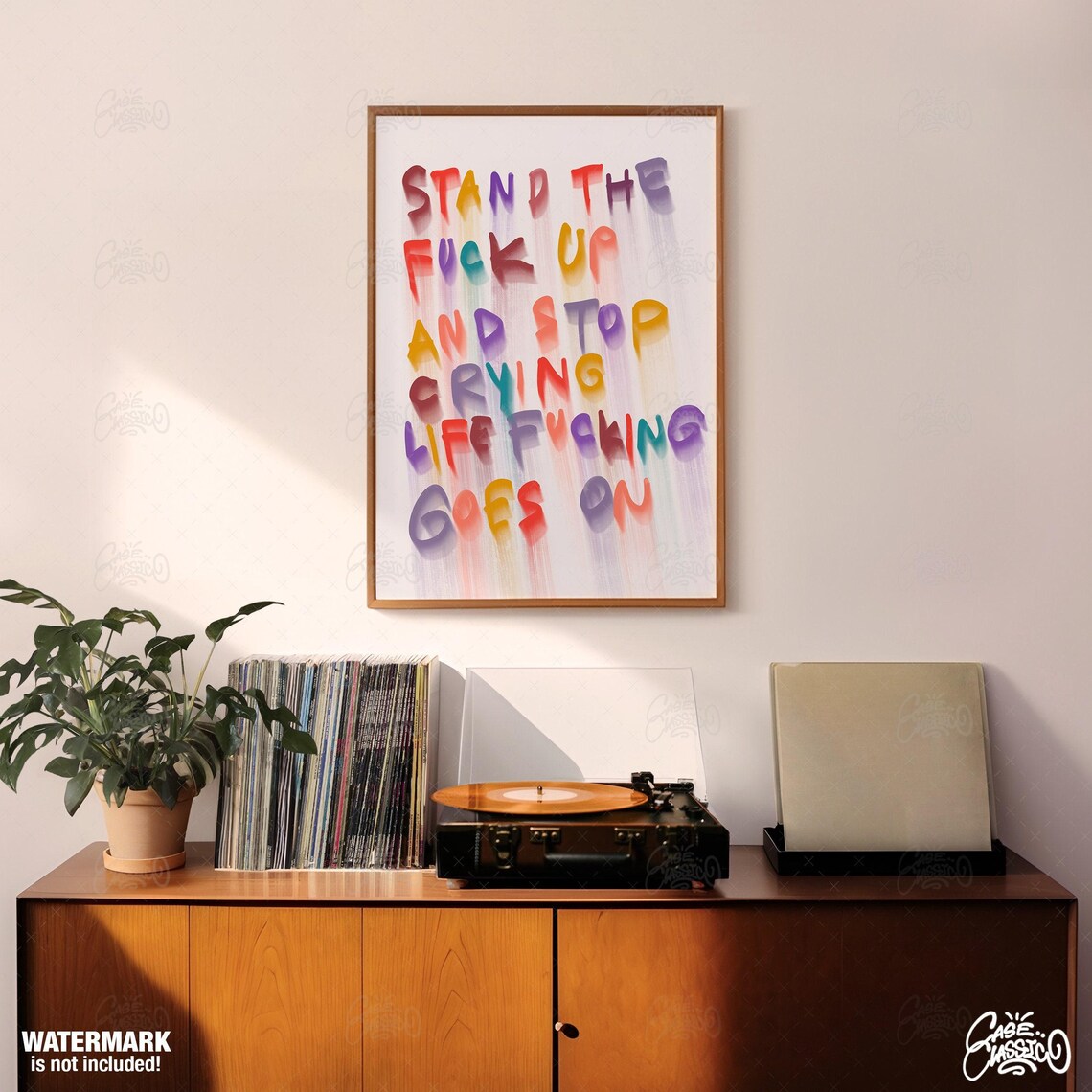 Stand The Fuck Up And Stop Crying Rainbow Tough Love Quote Poster - Image 3