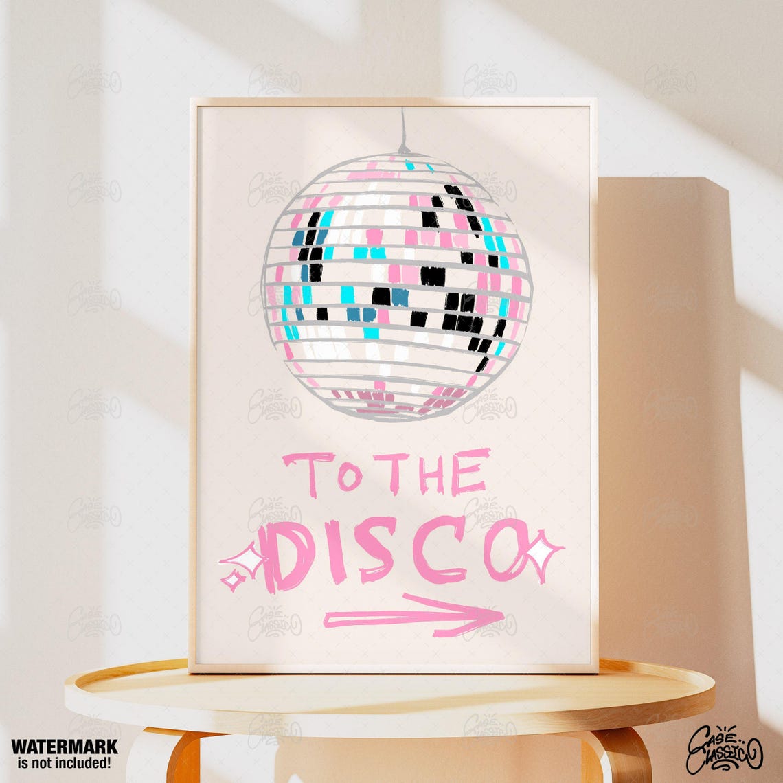 To The Disco Pastel Disco Ball Mirror Tile Party Wall Poster - Image 4