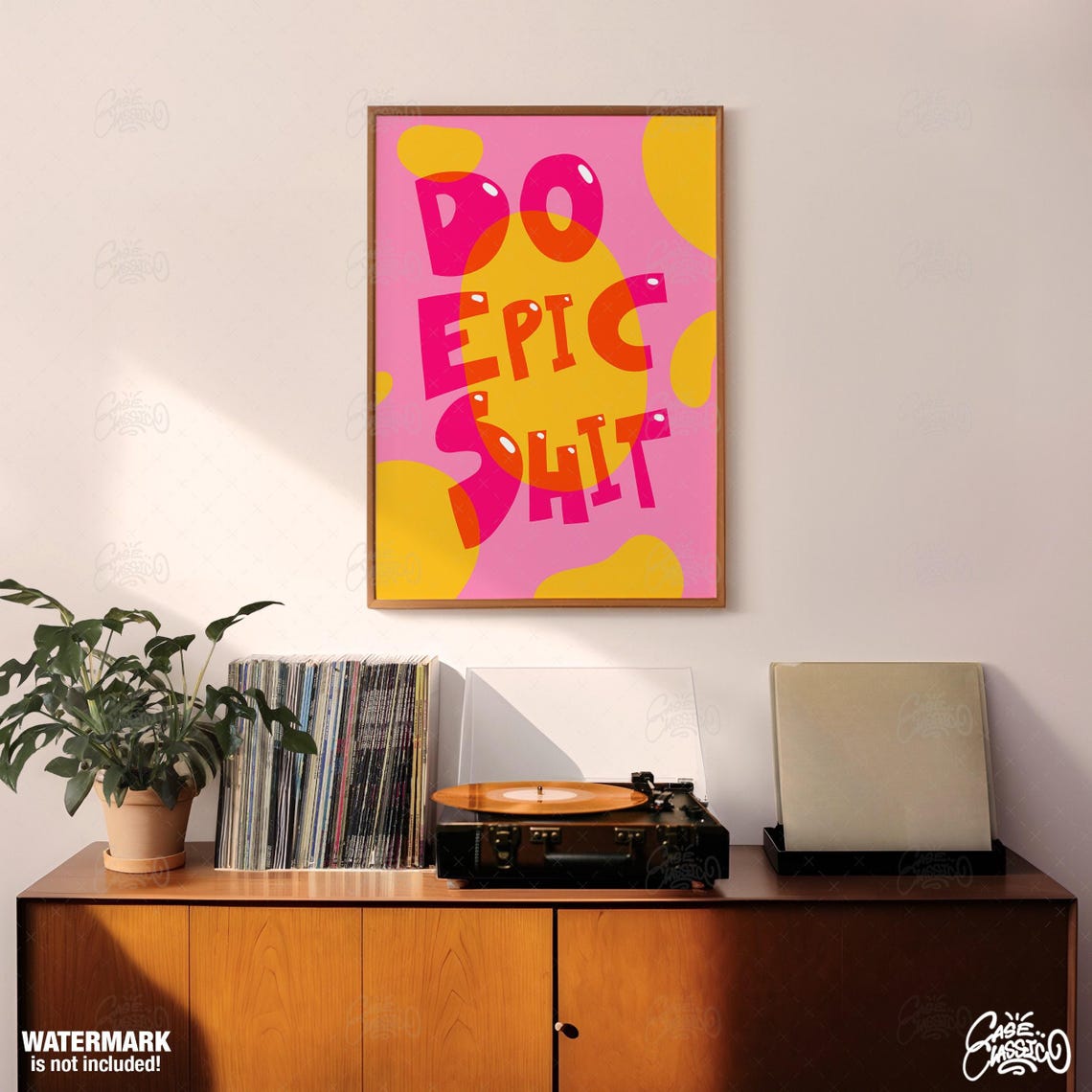 Do Epic Shit Bold Pink Orange Playful Bubble Typography Poster - Image 3
