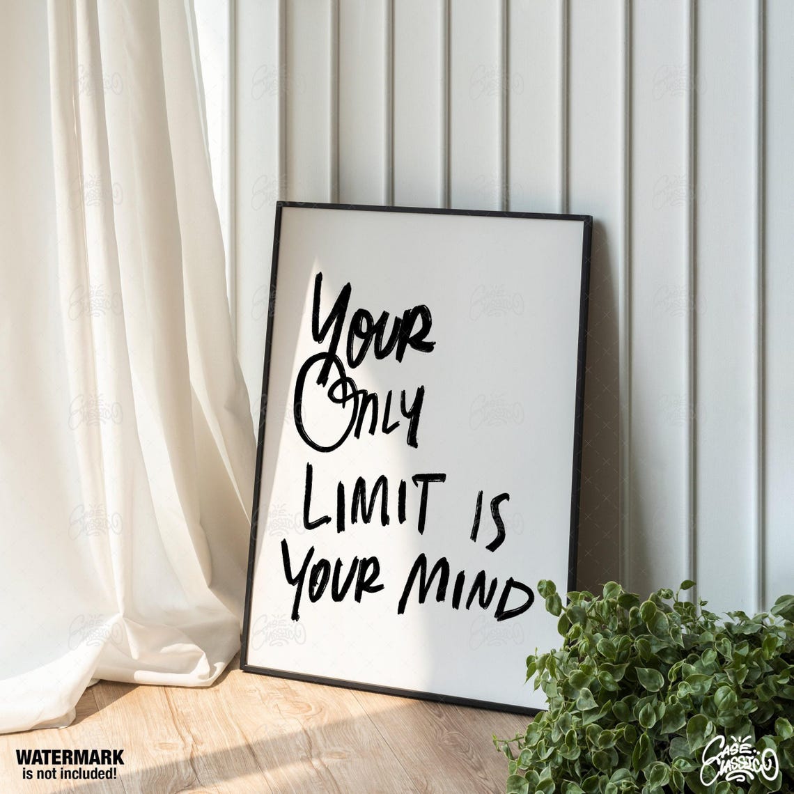 Your Only Limit Is Your Mind Brush Script Motivational Poster