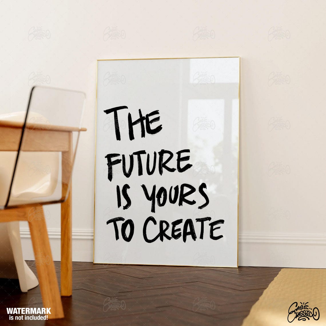 The Future Is Yours to Create in Black Script Quote Wall Poster - Image 2