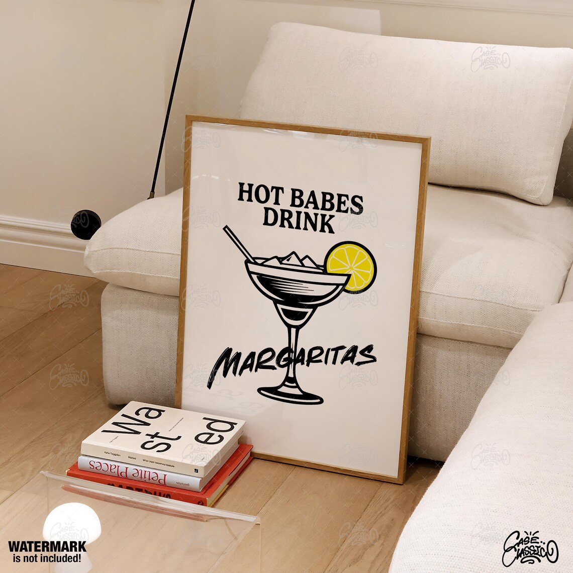 Hot Babes Drink Margaritas Cocktail Glass Fun Sassy Quote Poster - Image 3