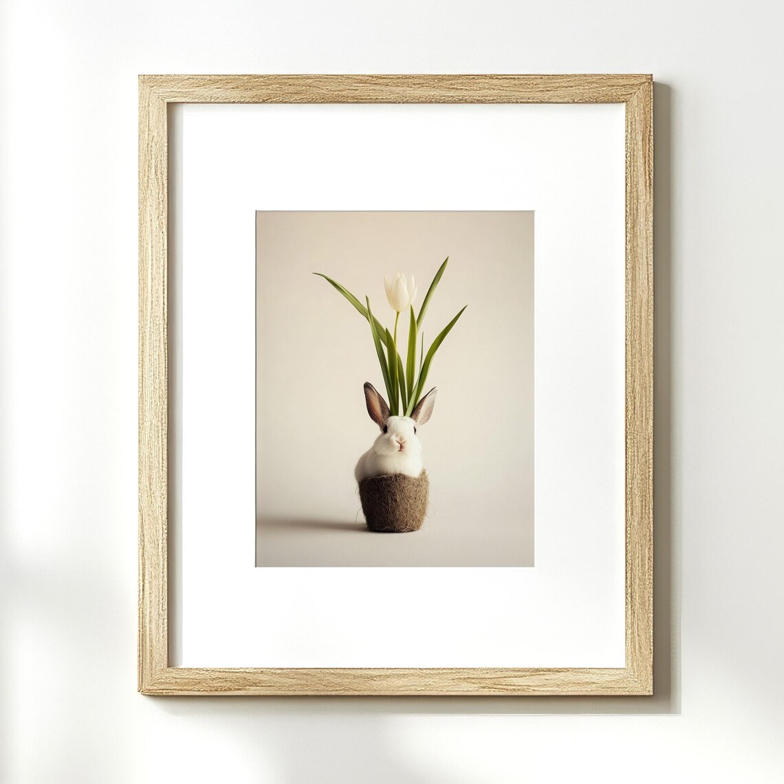Cute Easter Bunny Botanical Print, Spring Rabbit Poster - Image 2