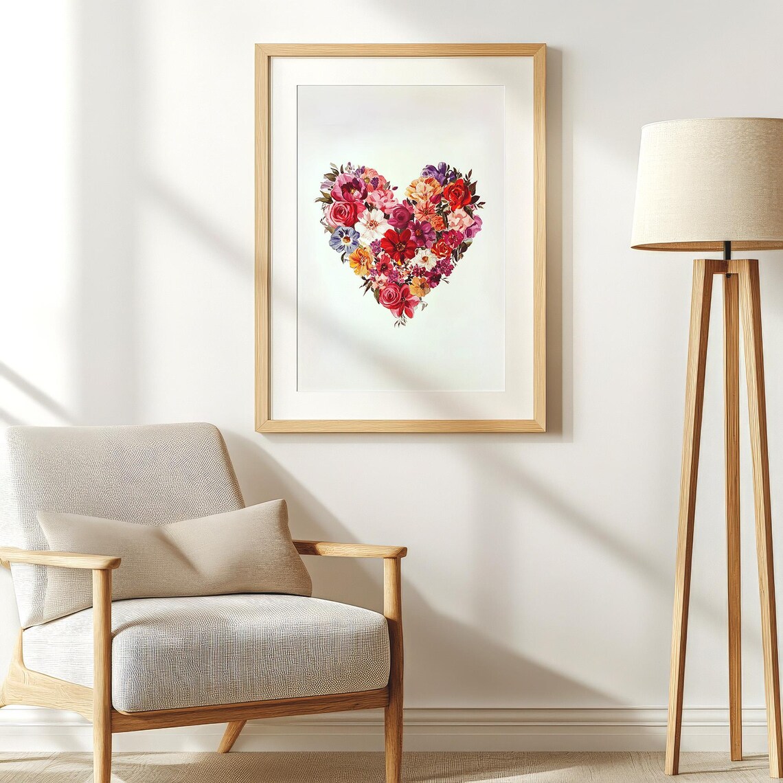Valentine Flower Heart Bouquet Colorful Floral Romance Wall Poster - Image 4