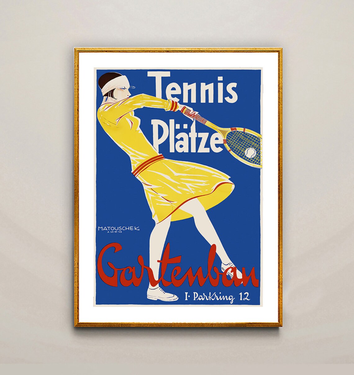 Vintage Tennis Platze Gartenbau Poster Print - Image 2