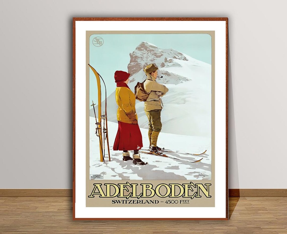 Adelboden Suisse Vintage Travel Poster Print - Image 2