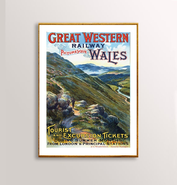 Great Western Railway Wales Vintage Travel Poster Poster Paper Or Print Gift Idea Wall Decor