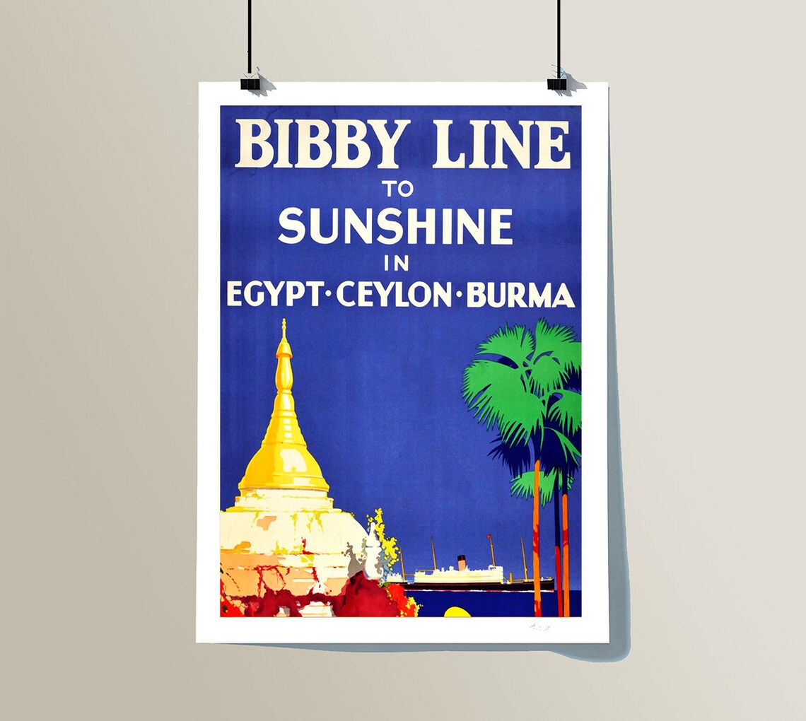 Bibby Line To Sunshine Vintage Travel Poster - Image 2