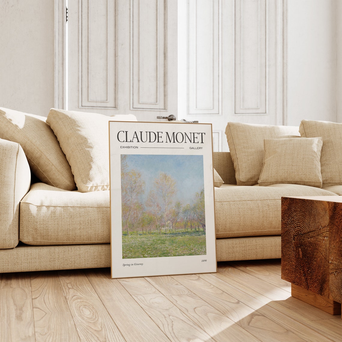 Claude Monet Spring in Giverny 1890 Impressionist Exhibition Poster - Image 3