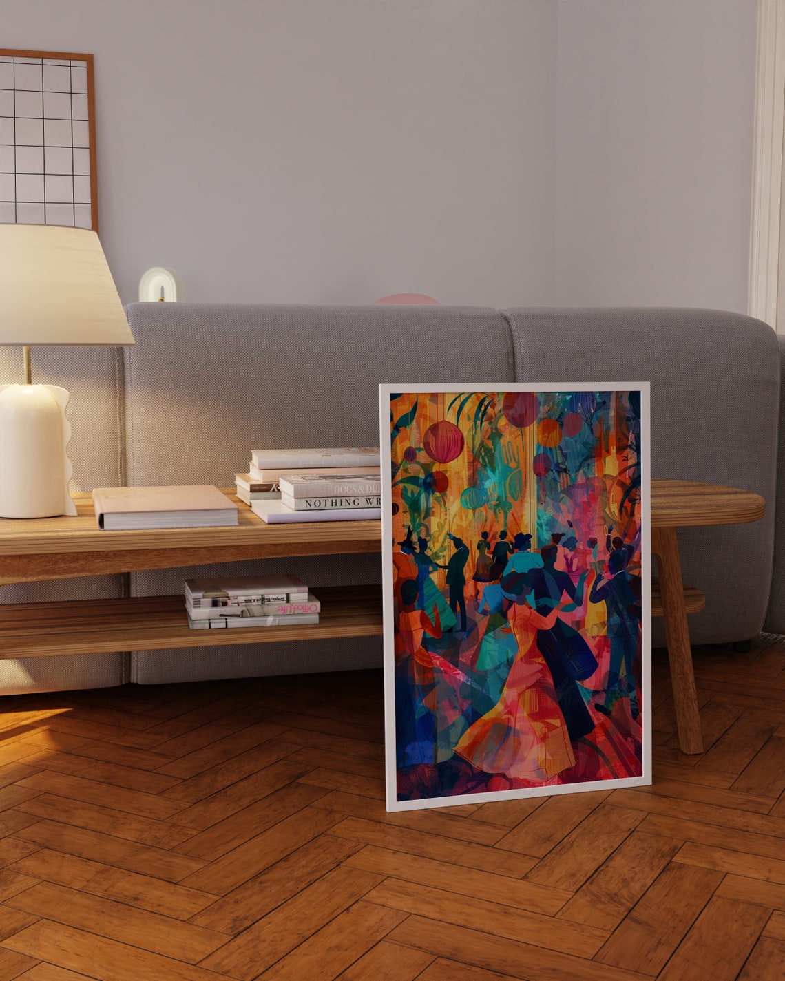 Colorful Ballroom Dance Lanterns Couples Celebration Art Poster - Image 3