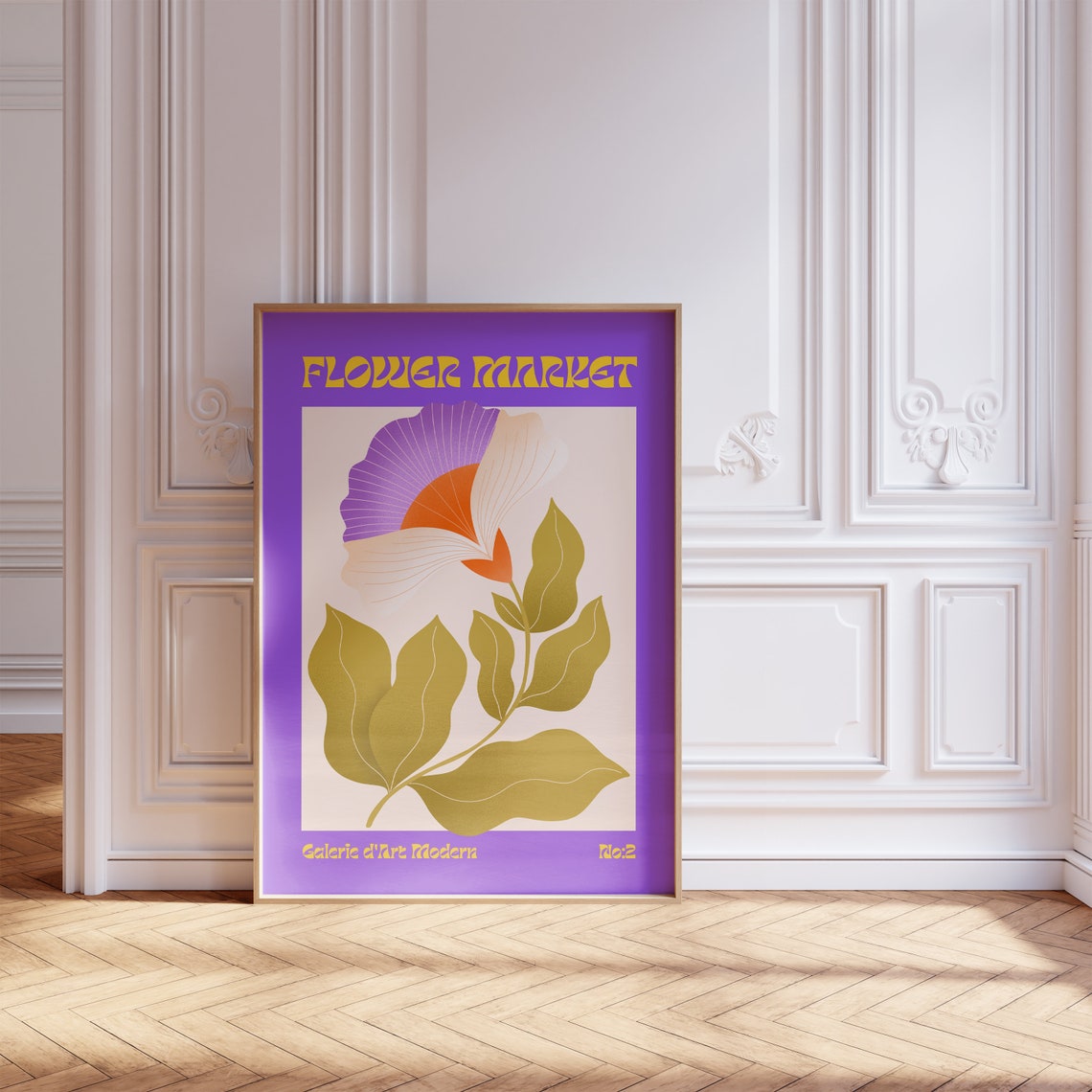 Flower Market No 2 Purple Orchid Bloom Modern Botanical Poster - Image 5