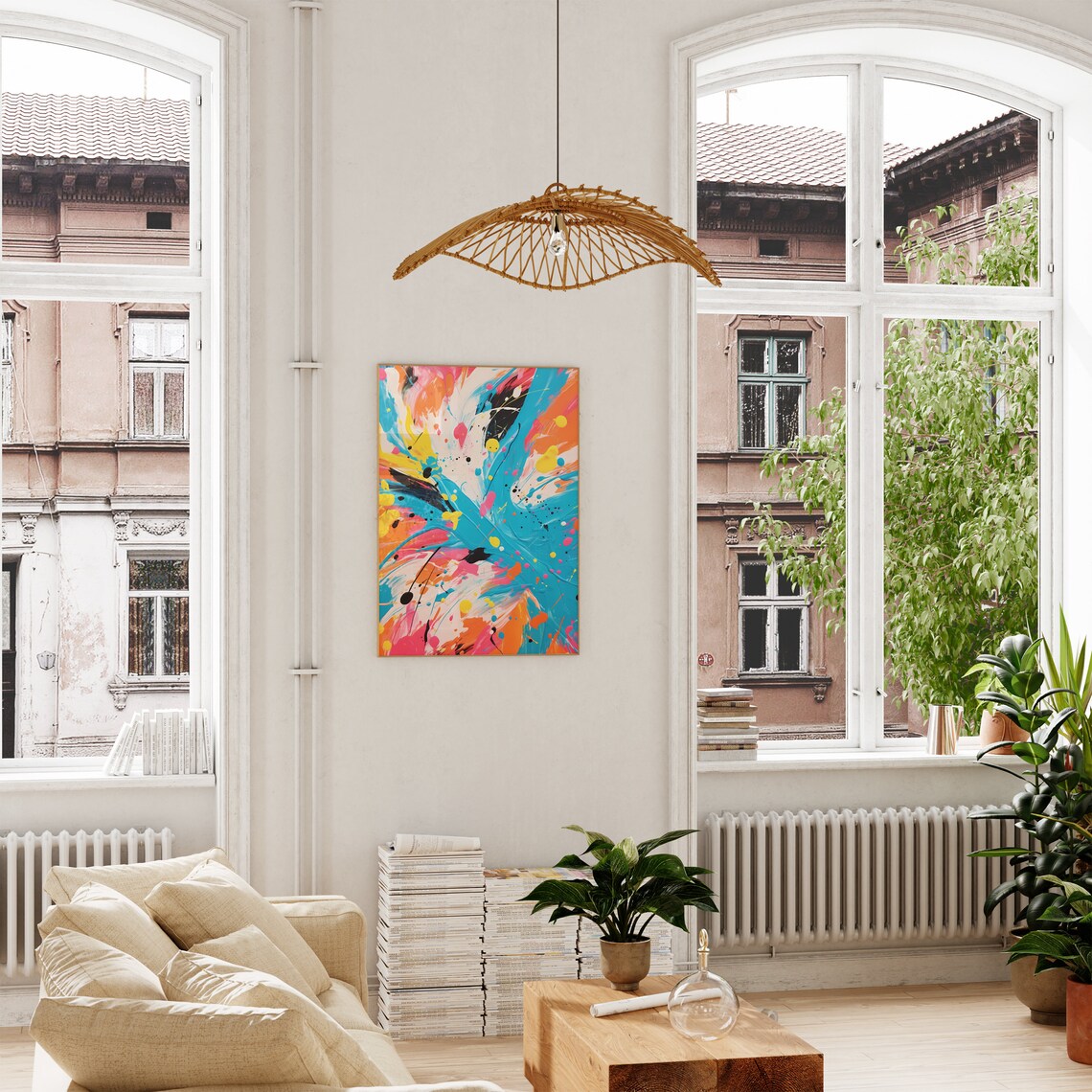 Colorful Abstract Paint Splatter Explosion Modern Art Poster - Image 5