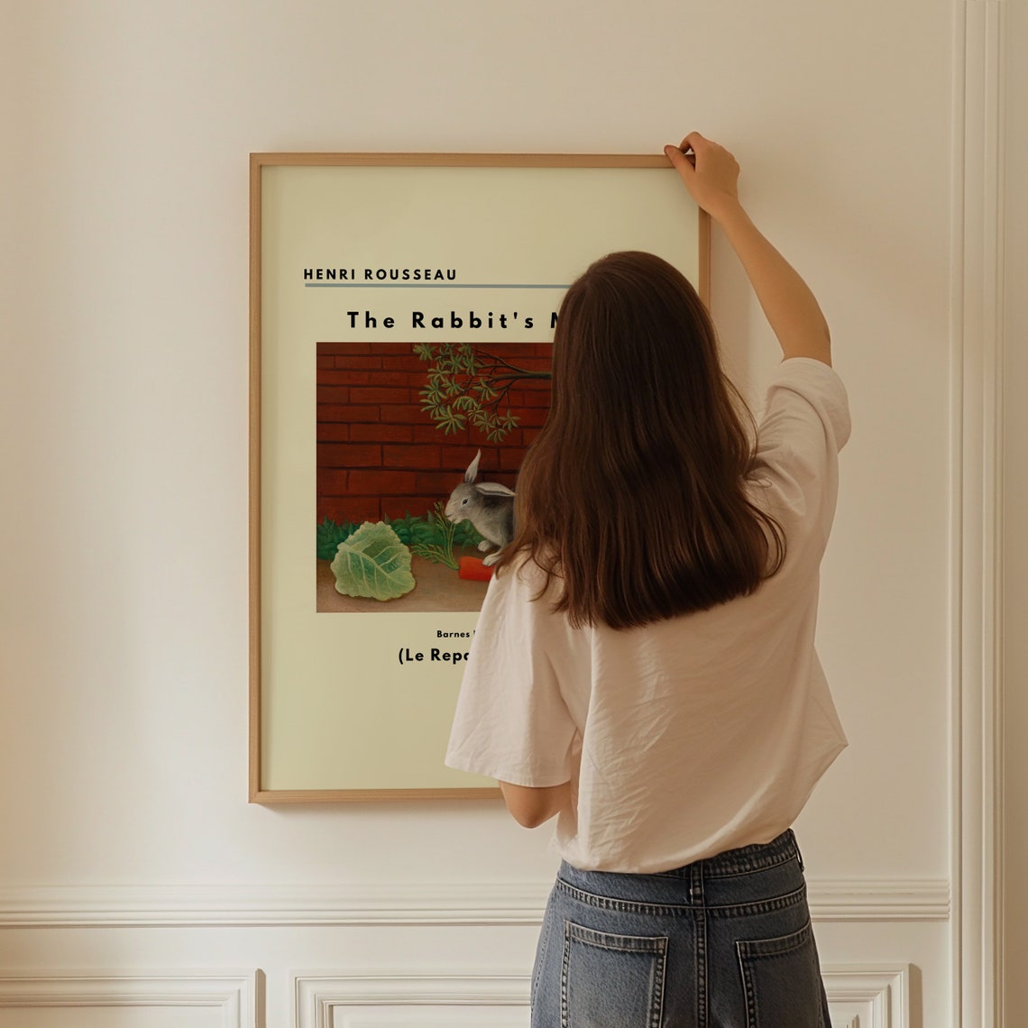 Henri Rousseau Rabbit Meal 1908 Bunny Eating Carrots Brick Wall Poster - Image 3