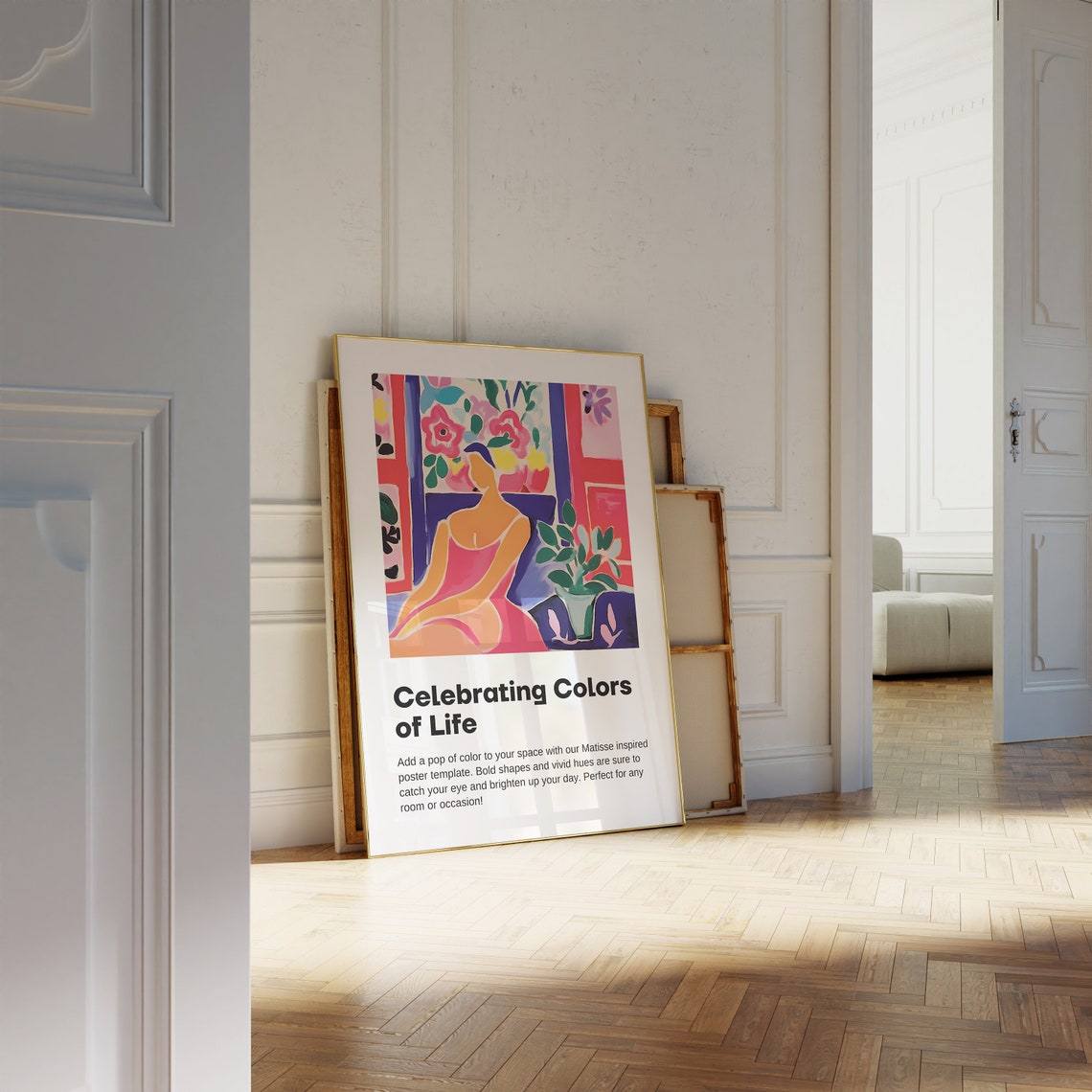 Matisse Inspired Reclining Woman Pink Modern Figure Art Poster - Image 4