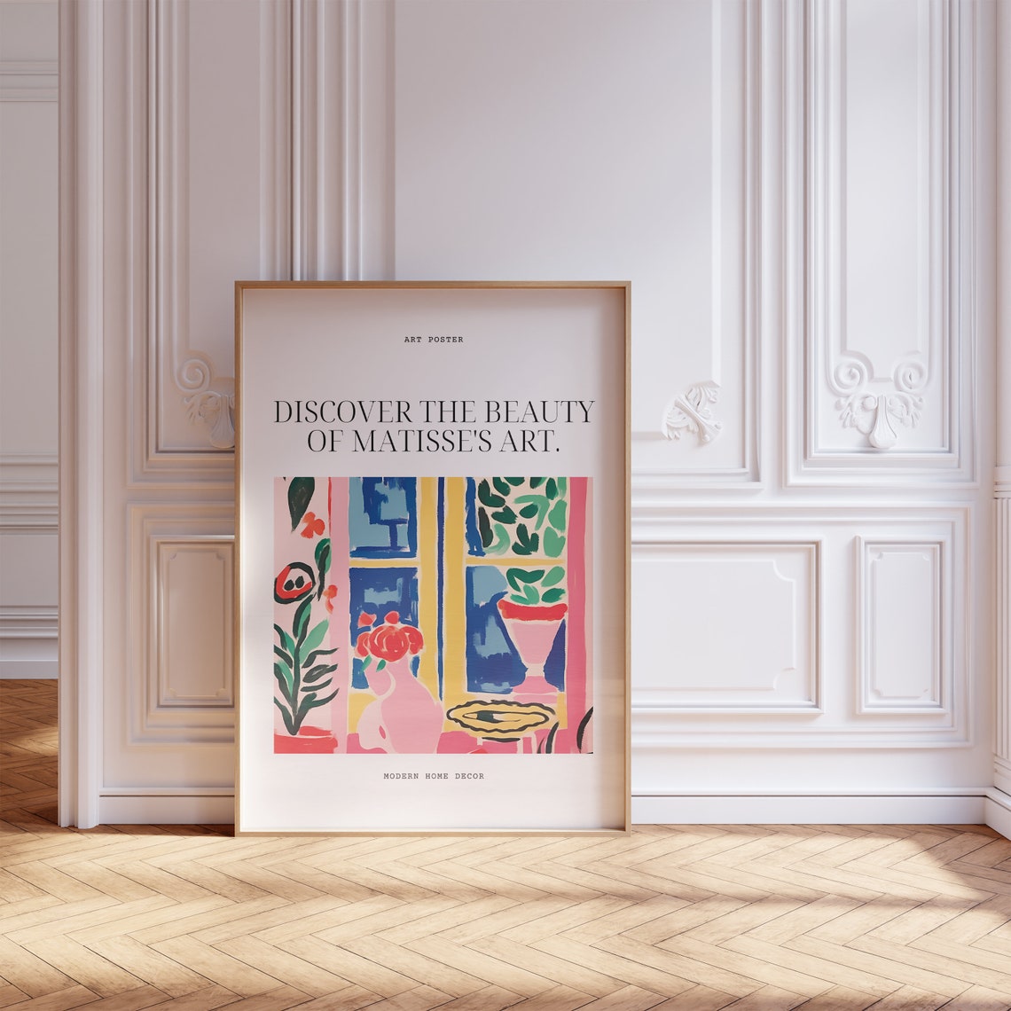Henri Matisse Window Interior Pink Pitcher Flowers Scene Poster - Image 5