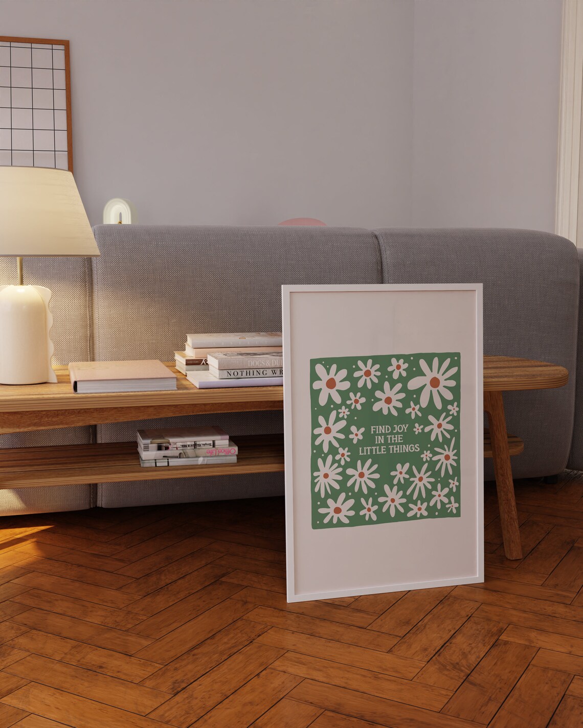 Find Joy in the Little Things Daisy Quote Modern Floral Art Poster - Image 3