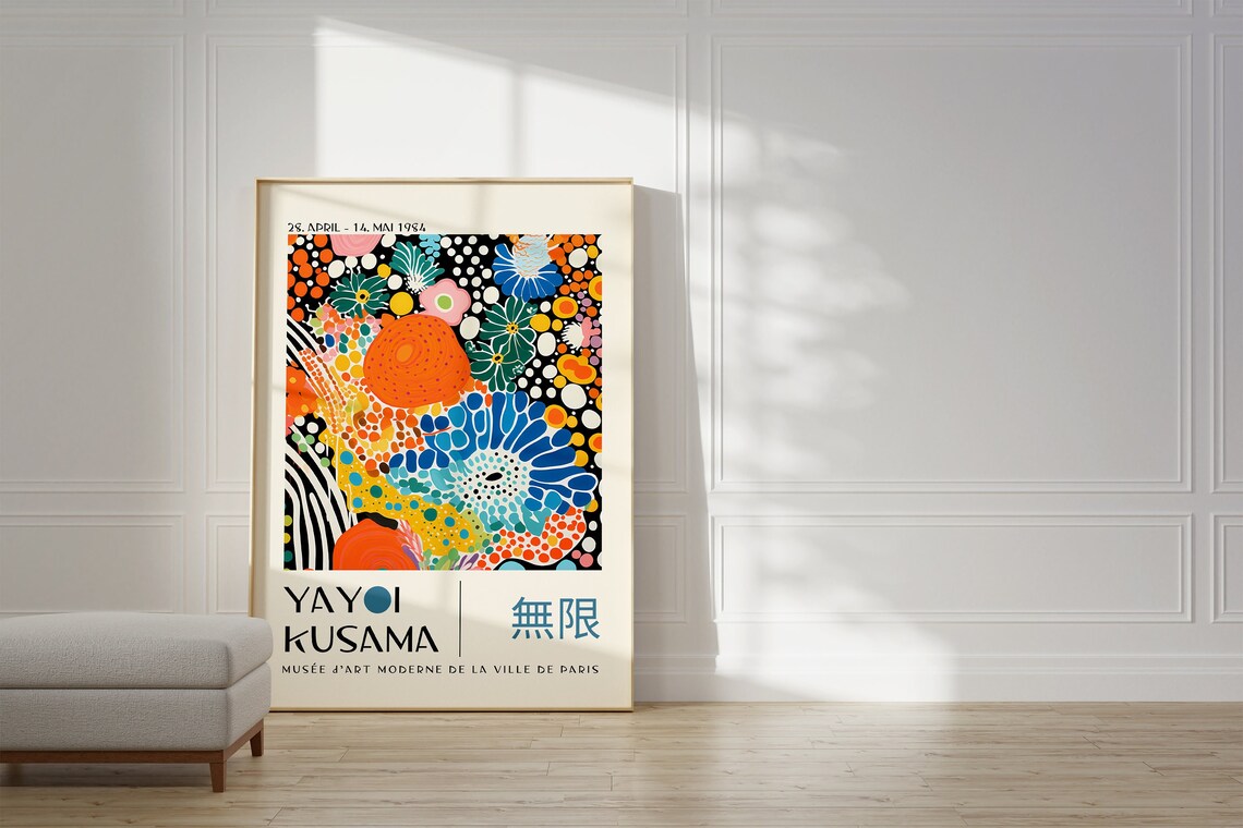 Yayoi Kusama Japanese Gallery Wall Art, Abstract Print