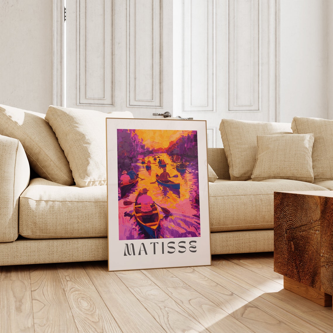Henri Matisse Sunset Canoe River Paddlers Scenic Color Art Poster - Image 2