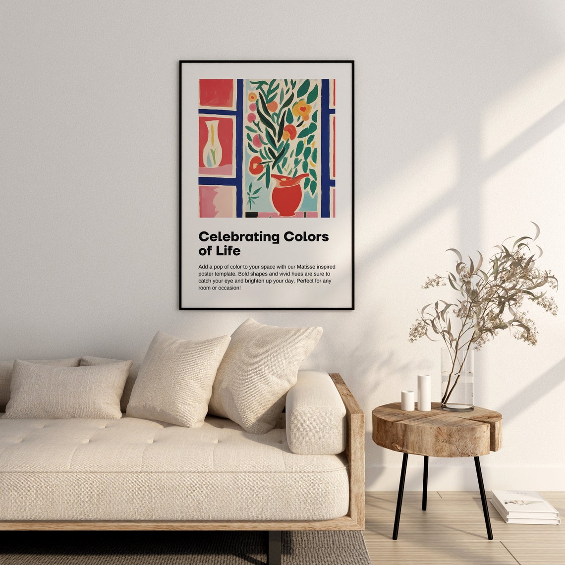 Matisse Inspired Red Pitcher Orange Blossom Still Life Poster - Image 2