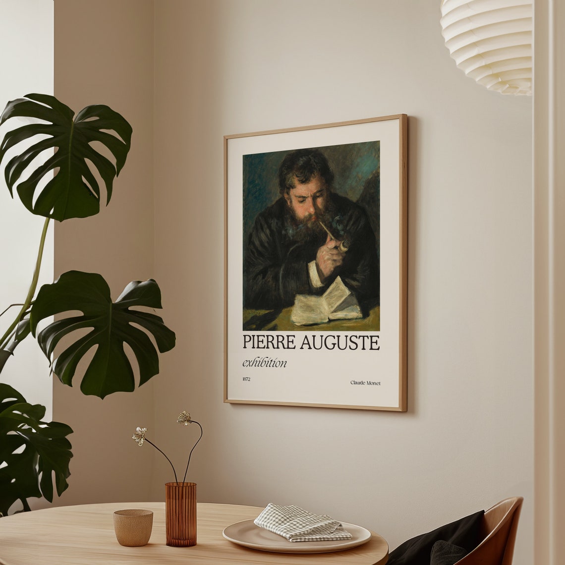 Claude Monet 1872 Reading Portrait Pipe Pierre Auguste Poster - Image 3