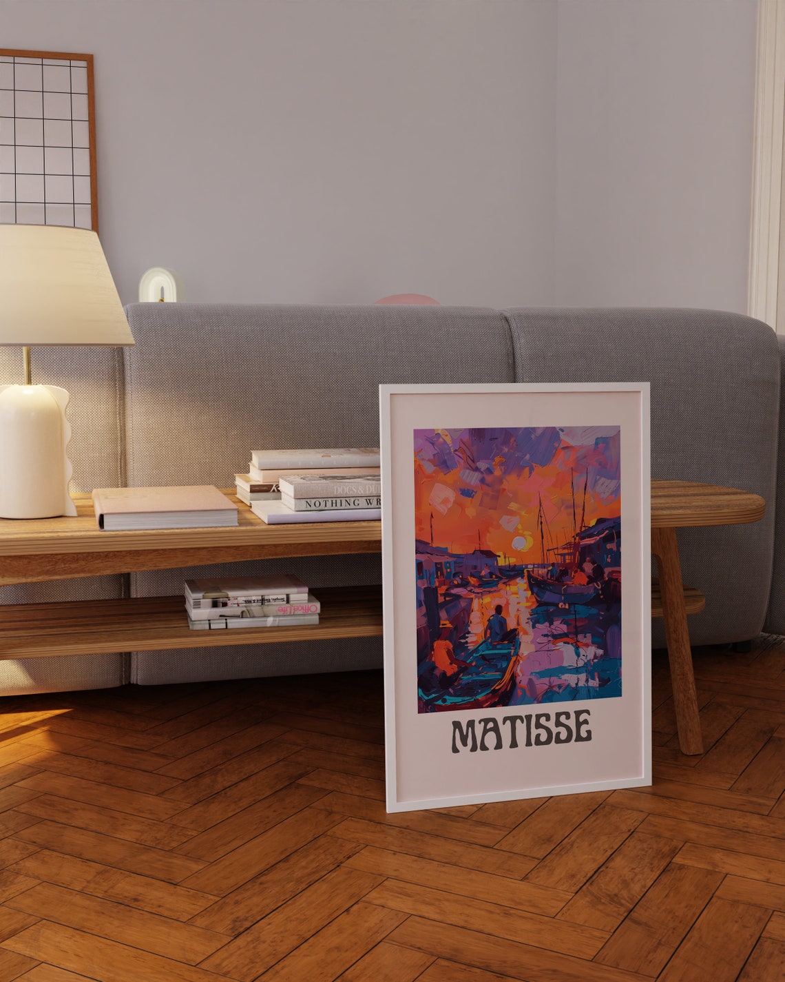 Henri Matisse Sunset Canal Rowboats Gliding On Golden Water Poster - Image 2