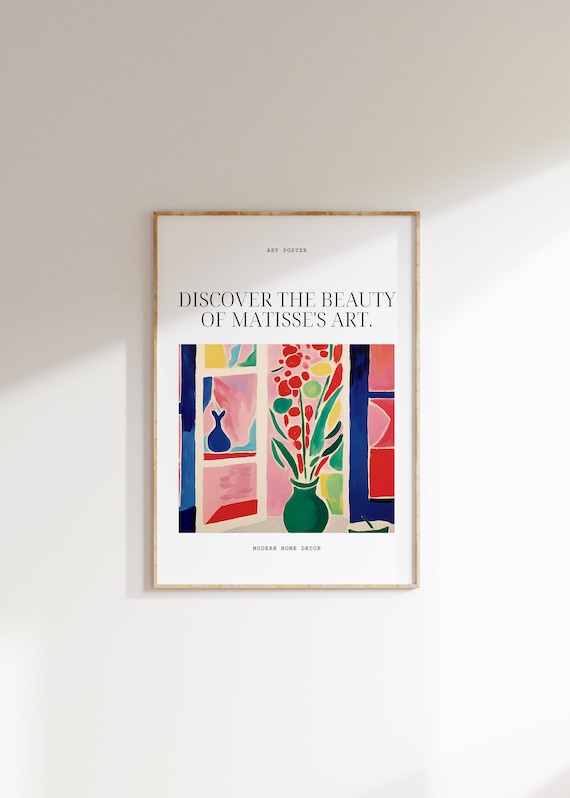 Henri Matisse Floral Still Life Green Vase Modern Wall Poster