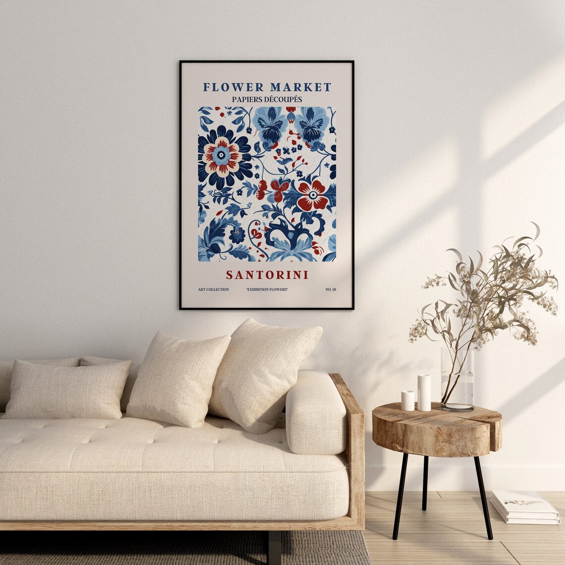 Flower Market Modern Floral Art Print, Scandinavian Style - Image 2
