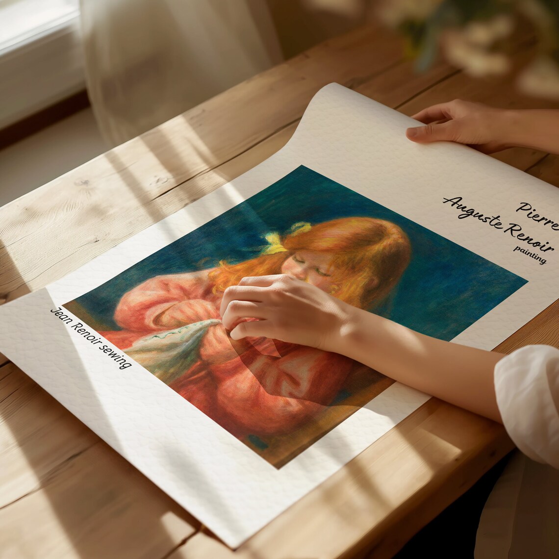 Pierre Auguste Renoir Jean Renoir Sewing Girl Impressionist Art Poster - Image 2