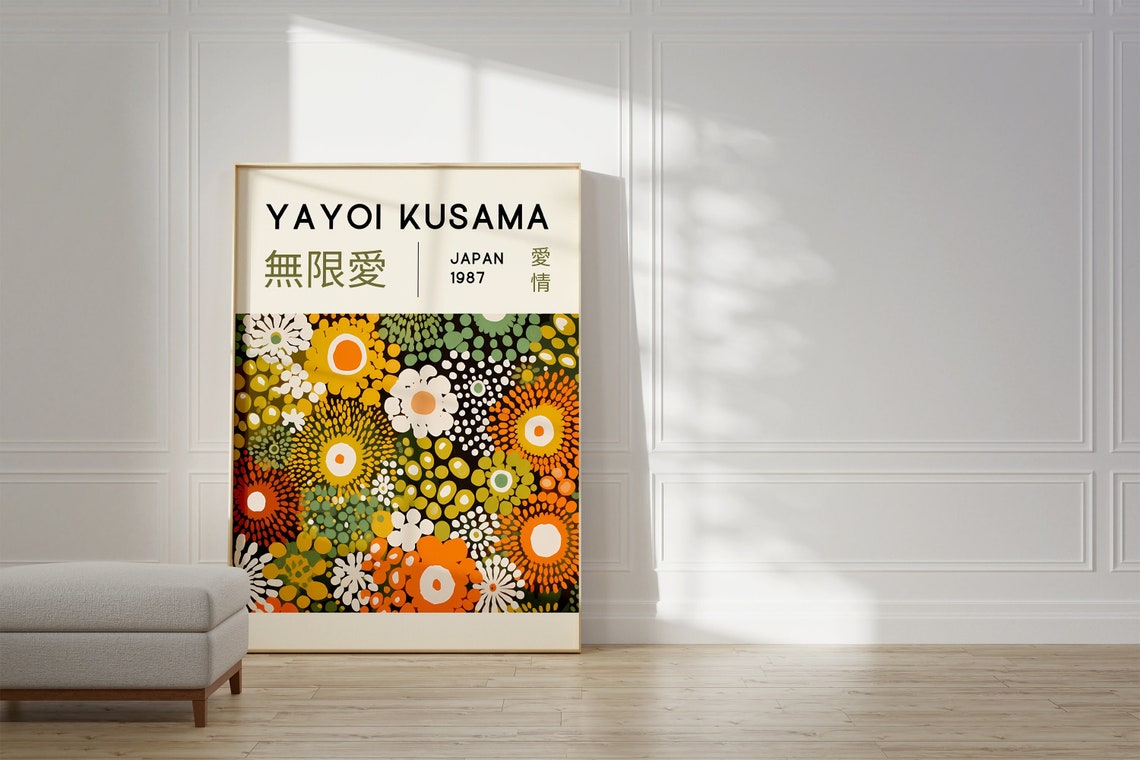 Yayoi Kusama 1987 Infinite Love Flower Dots Japan Art Poster