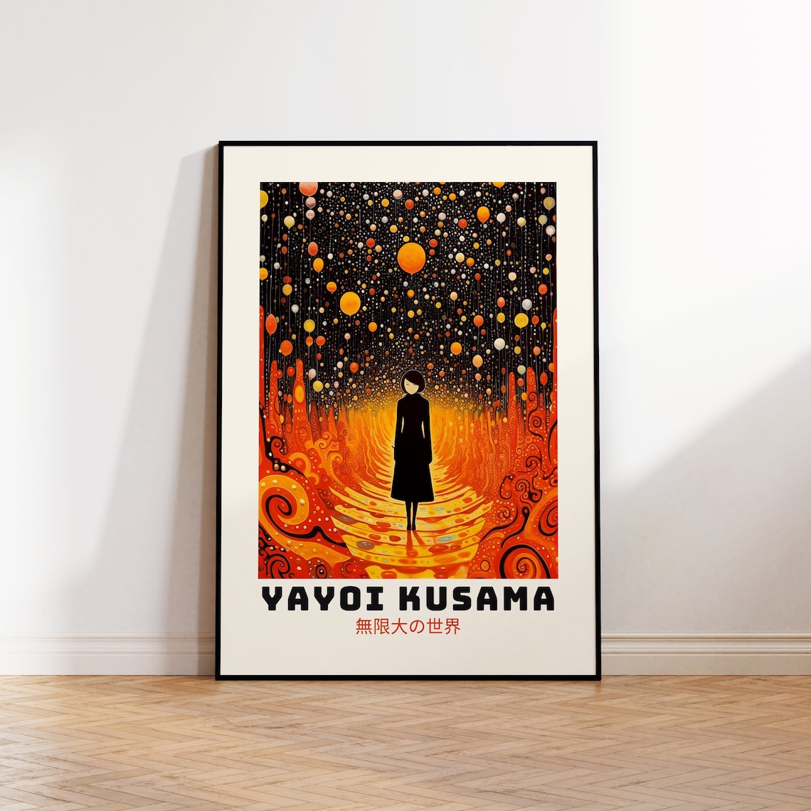 Yayoi Kusama-Inspired Japandi Wall Art Print
