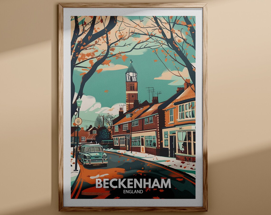 Beckenham Print Beckenham Poster Uk Wall Art England Wall Art Decor British Travel Poster United Kingdom Print England City Art