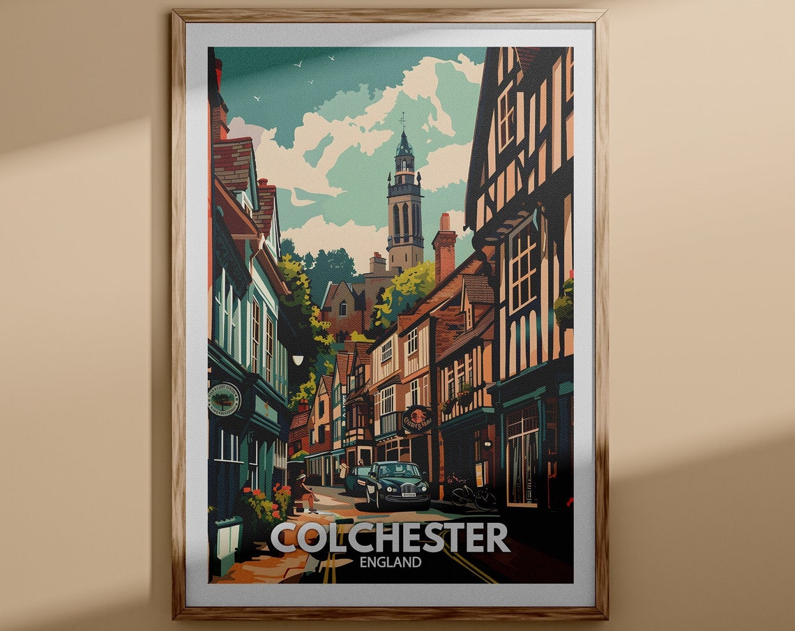 Colchester Art Print Colchester Poster Uk Wall Art England Wall Art Decor British Travel Poster United Kingdom Print England City Art