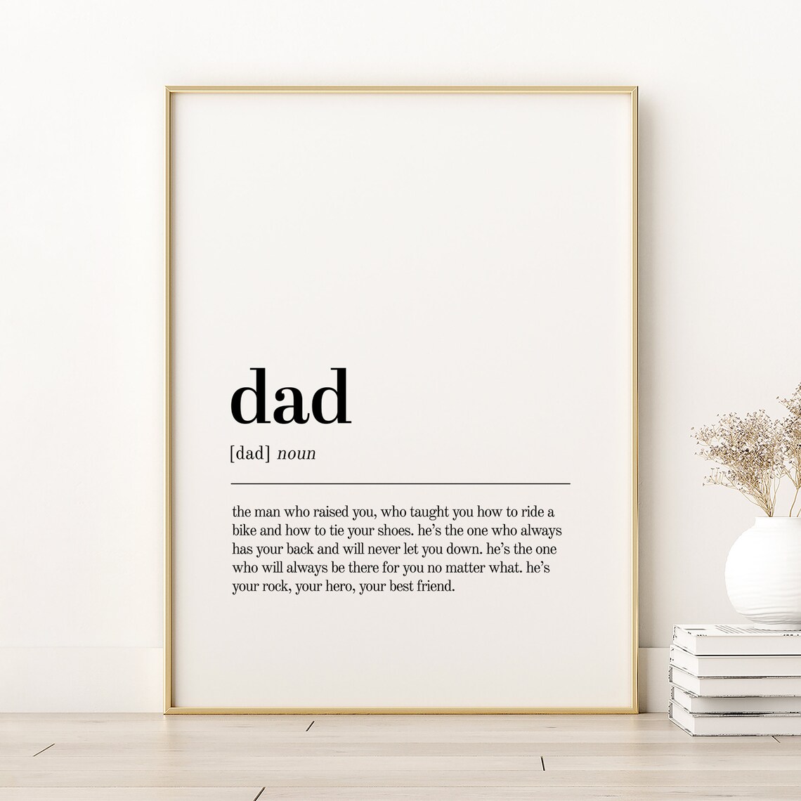 Dad Definition Minimalist Fathers Day Tribute Quote Gift Poster