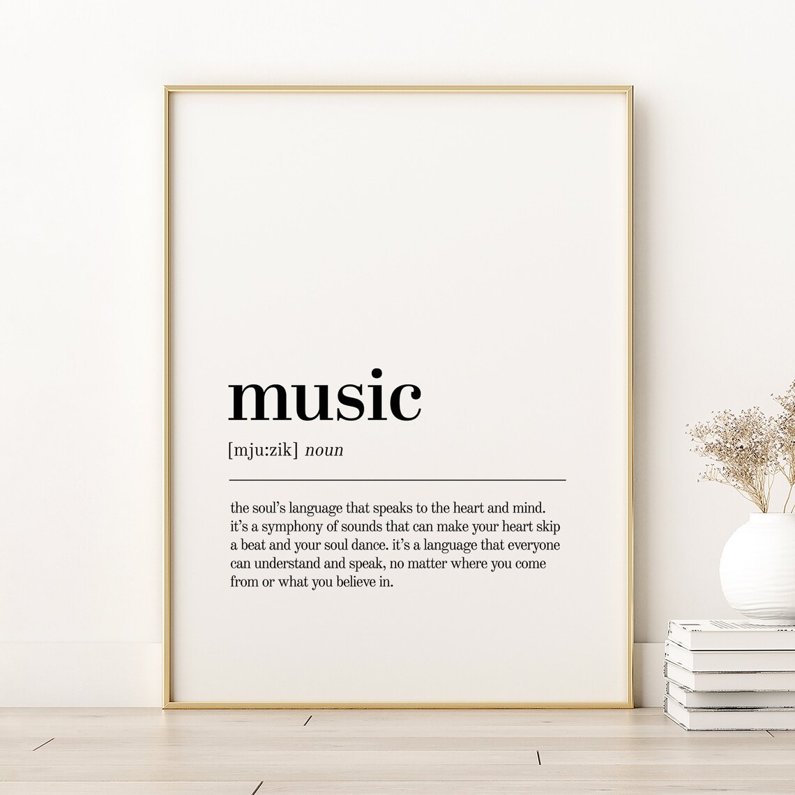 Music Definition Minimalist Quote Art Print