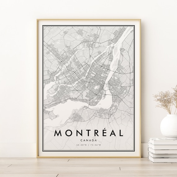 Montreal Map Print, Personalized Canada Travel Poster