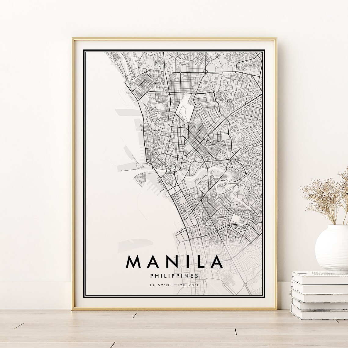 Manila Map Print, Minimalist Philippines Travel Poster