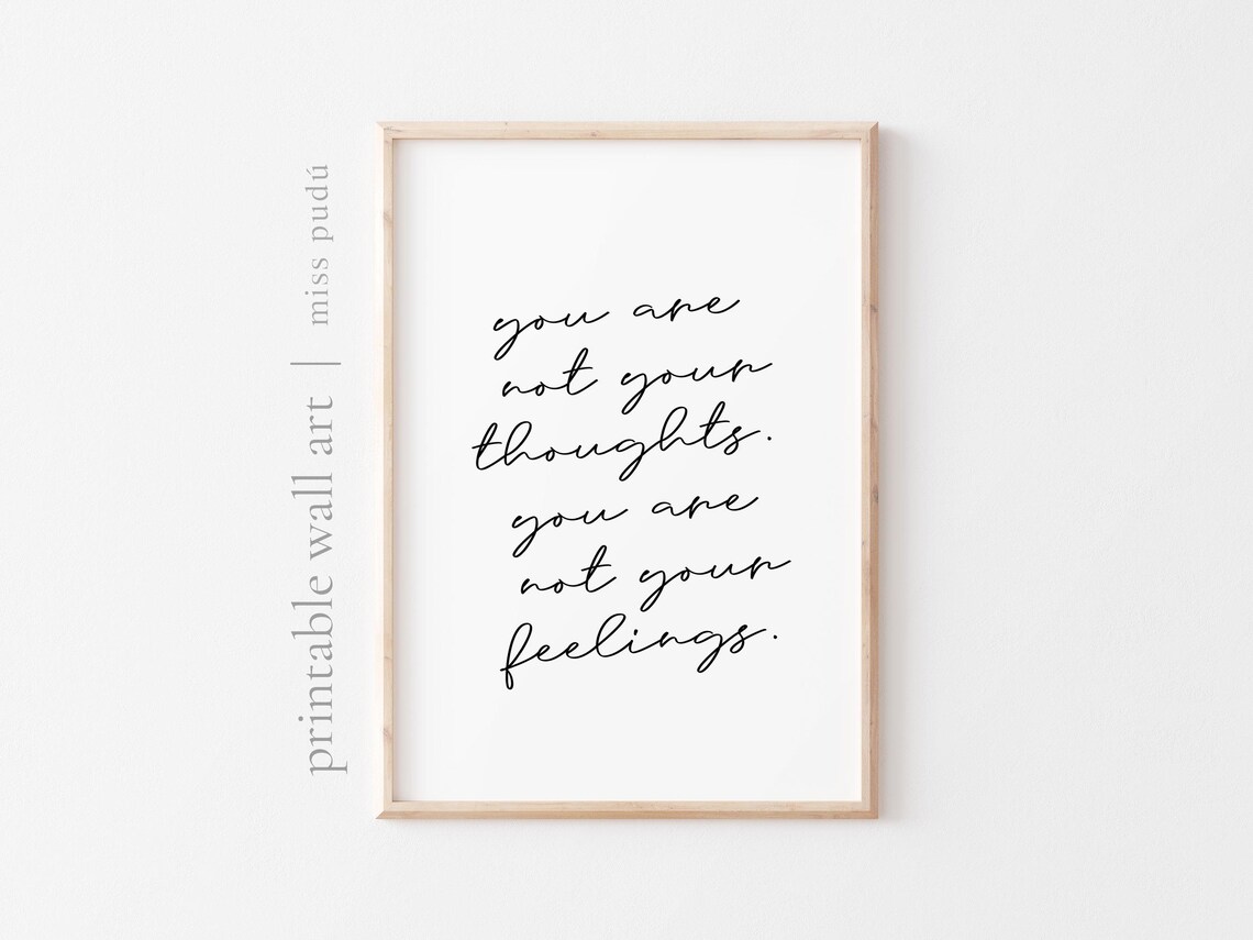 You Are Not Your Thoughts Poster, Mental Health Quote - Image 2