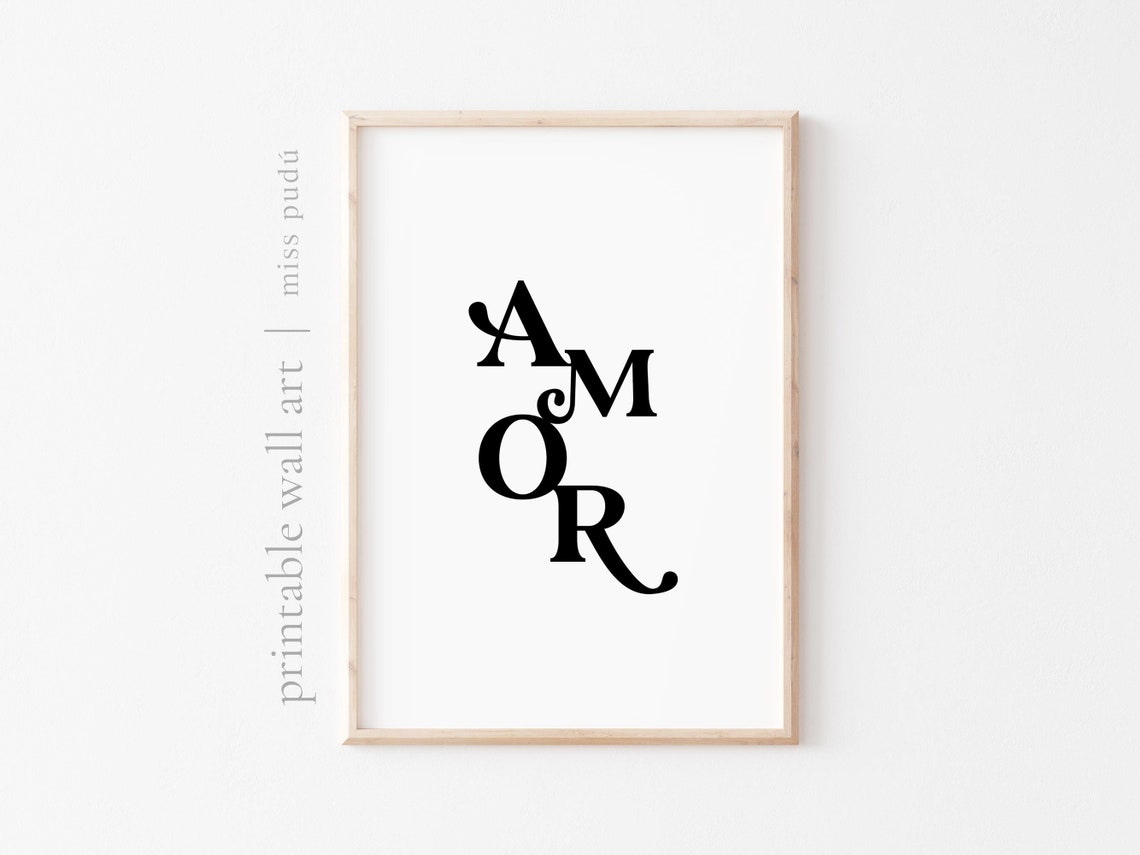 Amor Stacked Serif Typography Minimalist Love Graphic Poster